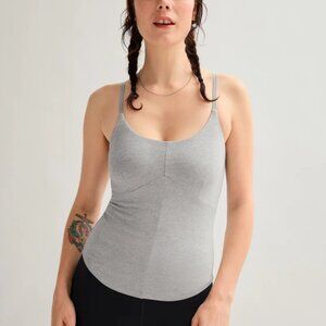 Girlfriend Collective Grey Coyote Reset Curved Tank Top‎